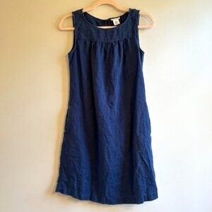 Artisan NY Sleeveless Navy Blue Linen Shift Dress, Size: XS